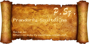 Prandorfy Szultána névjegykártya